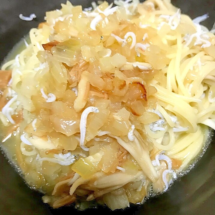 なめたけしらすの和風ペペロンチーノ